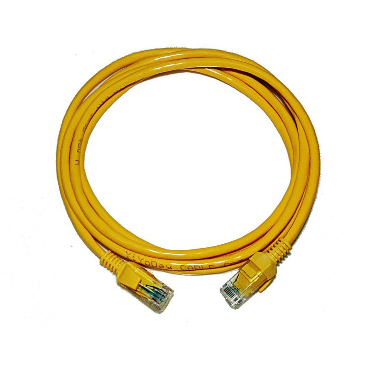 黄色超五类纯铜成品网线1米到30米 机制跳线adsl路由器网络连接线