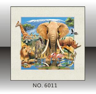 厂家直销5d立体画国画纯手绘3d立体画pet高清材料裸眼3d动物世界