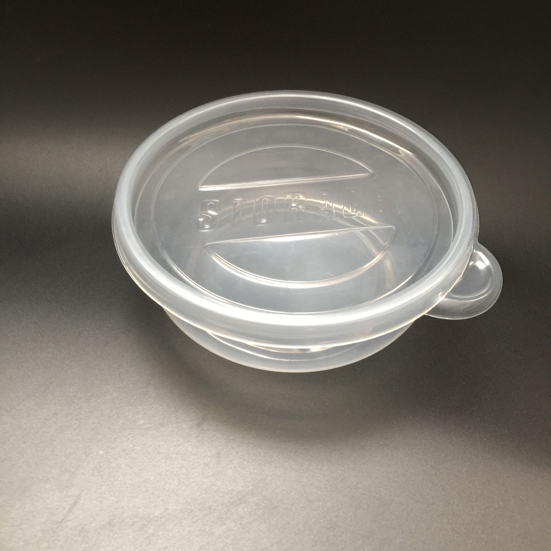 443ml一次性带盖餐盒 圆形水果塑料透明保鲜盒 外卖打包盒