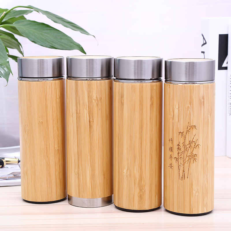 new foreign trade bamboo shell cup 304 stainless steel straight insulation cup creative purple sand cup ceramic water cup factory wholesale