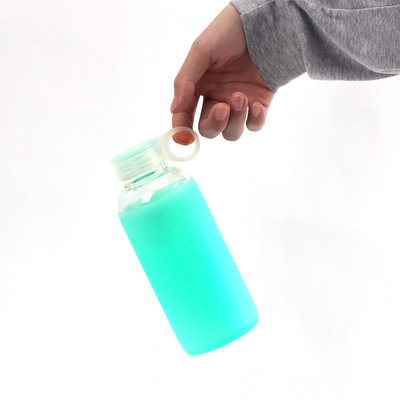 厂家热销糖果色硅胶瓶套广告水杯硅胶套印刷logo印花时尚隔热杯套