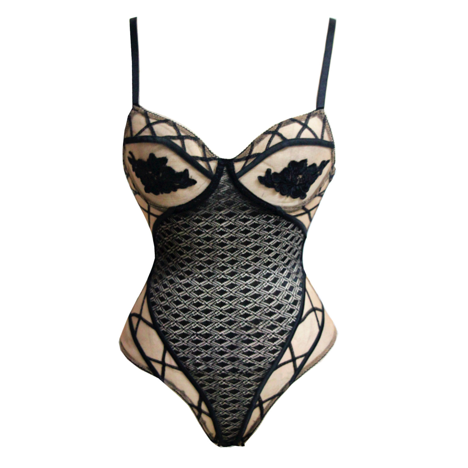 新品开裆透视情趣内衣修身连体内衣欧美货源速卖通亚马逊爆款