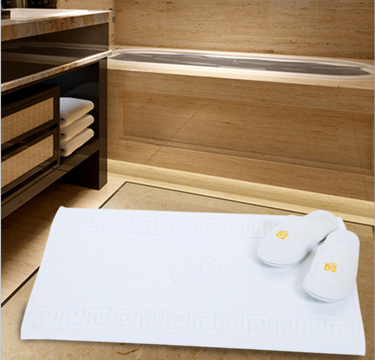 五星级酒店地巾纯棉浴室防滑垫卫浴门口吸水卫生间脚垫家用可机洗