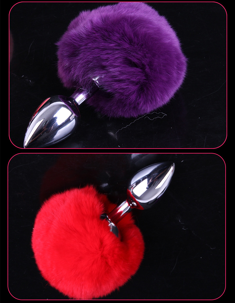 兔子尾巴后庭另类情趣用品男女用兔女郎情侣自慰器具人造金属肛塞