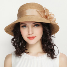 帽子女夏天太阳帽可折叠遮阳帽夏季盆帽大沿凉帽简约蝴蝶结渔夫帽
