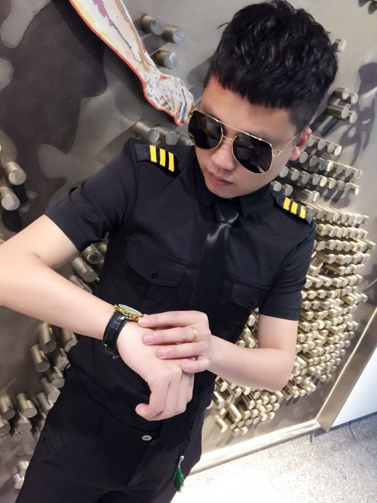 空少制服发型师型男夜店短袖衬衫男 ktv酒吧少爷dj演出衬衣工作服