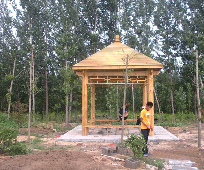 厂家定做水泥仿木凉亭 四角凉亭 中式凉亭 凉亭 户外工艺成熟