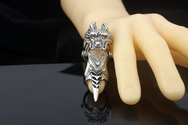 韩版外贸古装影视兰陵王龙尖锥关节戒指/ 古代男士指环/饰品个性