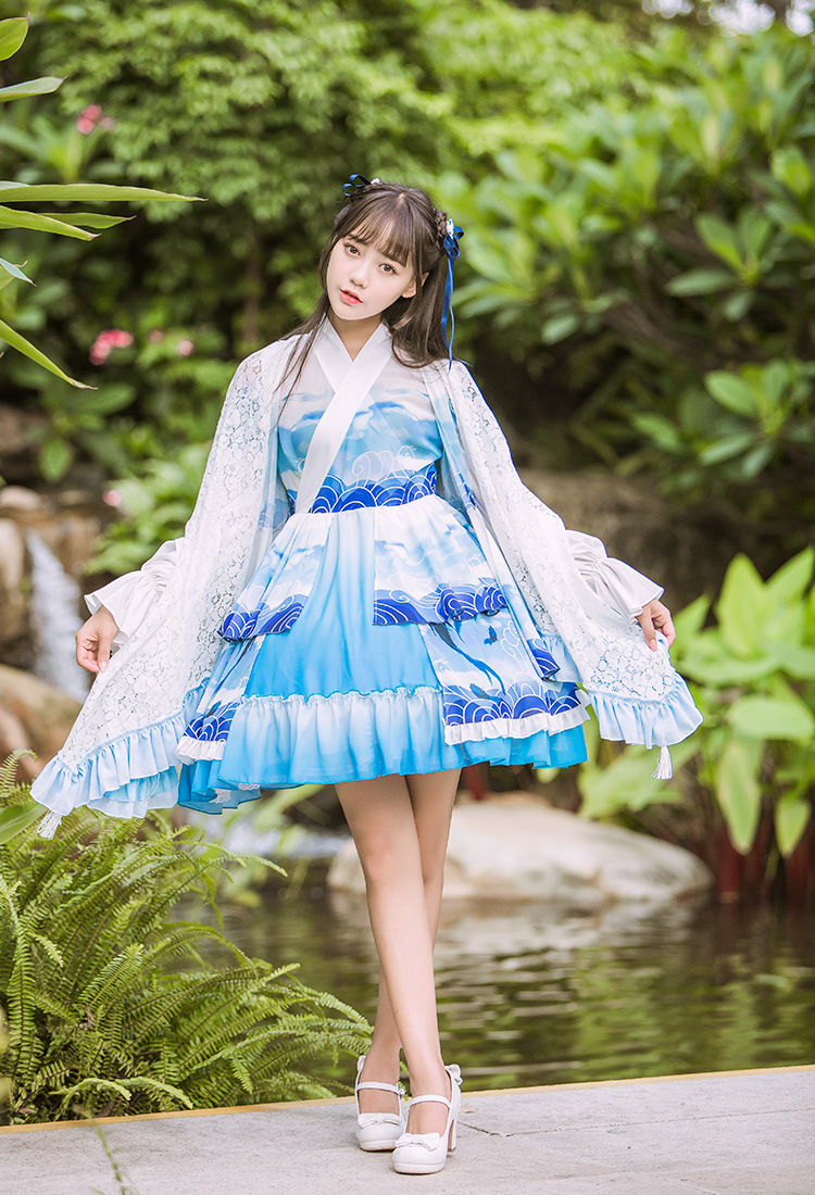 汉元素原创中国风复古交领洛丽塔裙lolita日常公主洋装连衣裙cos