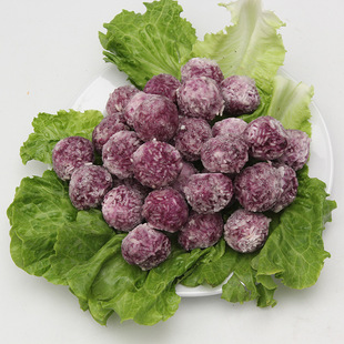 紫薯糯米丸批发 冷冻食品紫薯糯米丸子 麻辣烫食材火锅食材批发