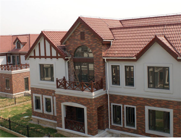 厂家直销斜角双筒瓦 新型屋面材料自粘瓦防水屋面陶瓷别墅a型瓦