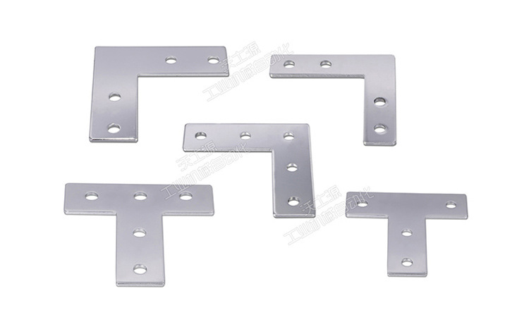 沃士源工业铝型材配件加强加厚碳钢45l型t型外连接板型材连接件