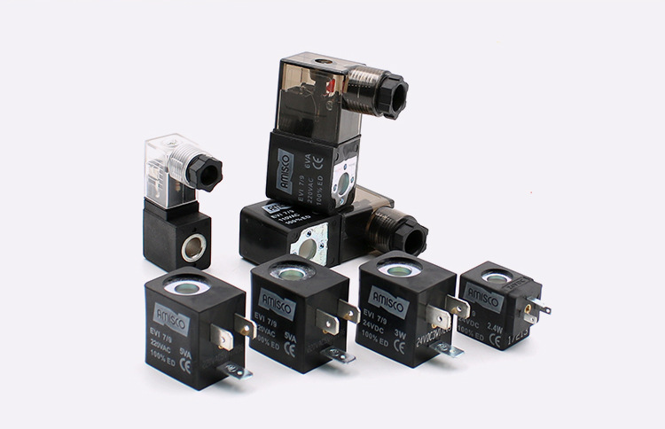 电磁阀线圈意大利amisco进口电磁线圈线盒不防爆24v220v气动配件