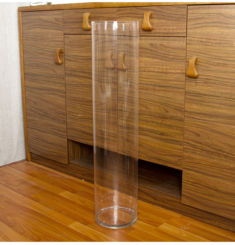 特大号圆筒玻璃花瓶批发客厅插花超大超高透明圆柱形直桶落地容器