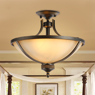 北欧简约美式乡村铁艺半吊灯欧式复古客厅灯餐厅灯卧室灯饰灯具