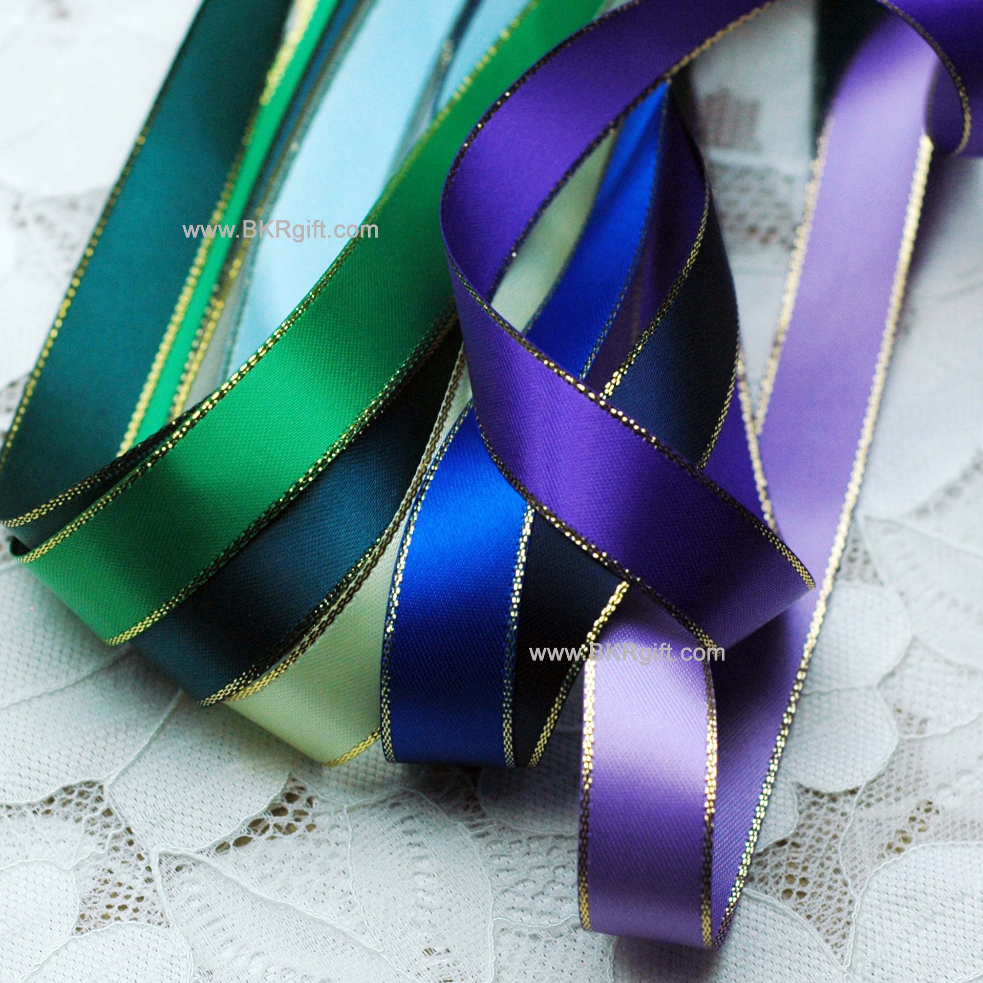 现货 批发纯色金边丝带缎带绸带辅料饰品diy配件16mm 000-370