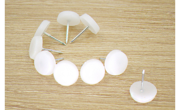 一包批发 加厚白色尼龙家具脚钉 沙发桌椅防滑防潮静音塑料地脚钉