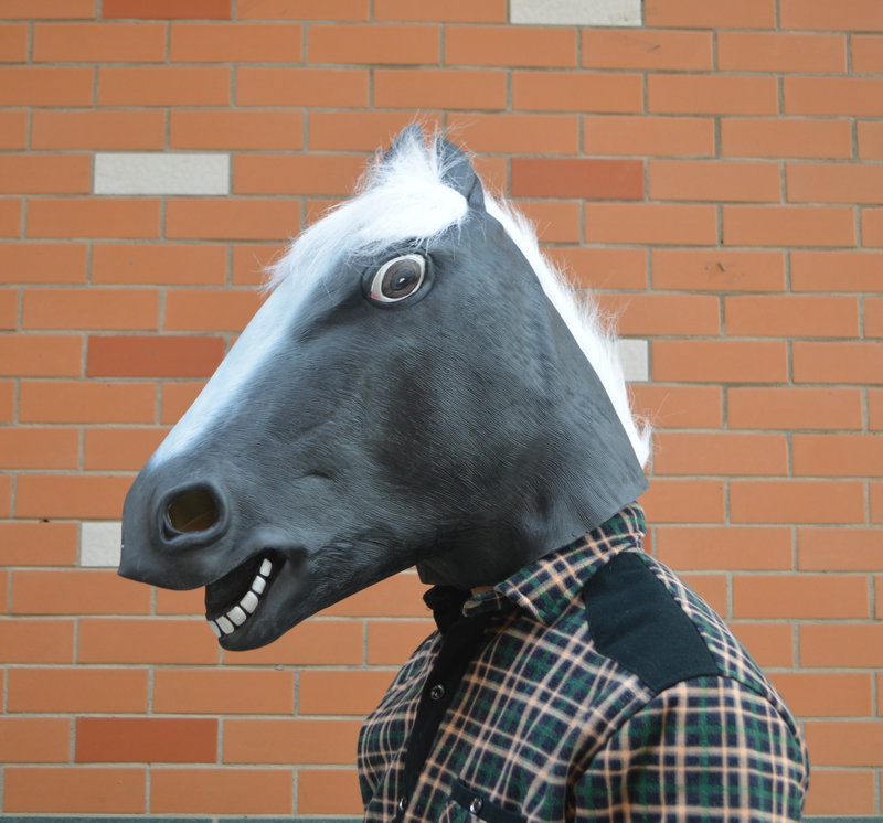 圣诞节用品马头面具动物头套马面具 犬马君马面具 万圣节舞会面具