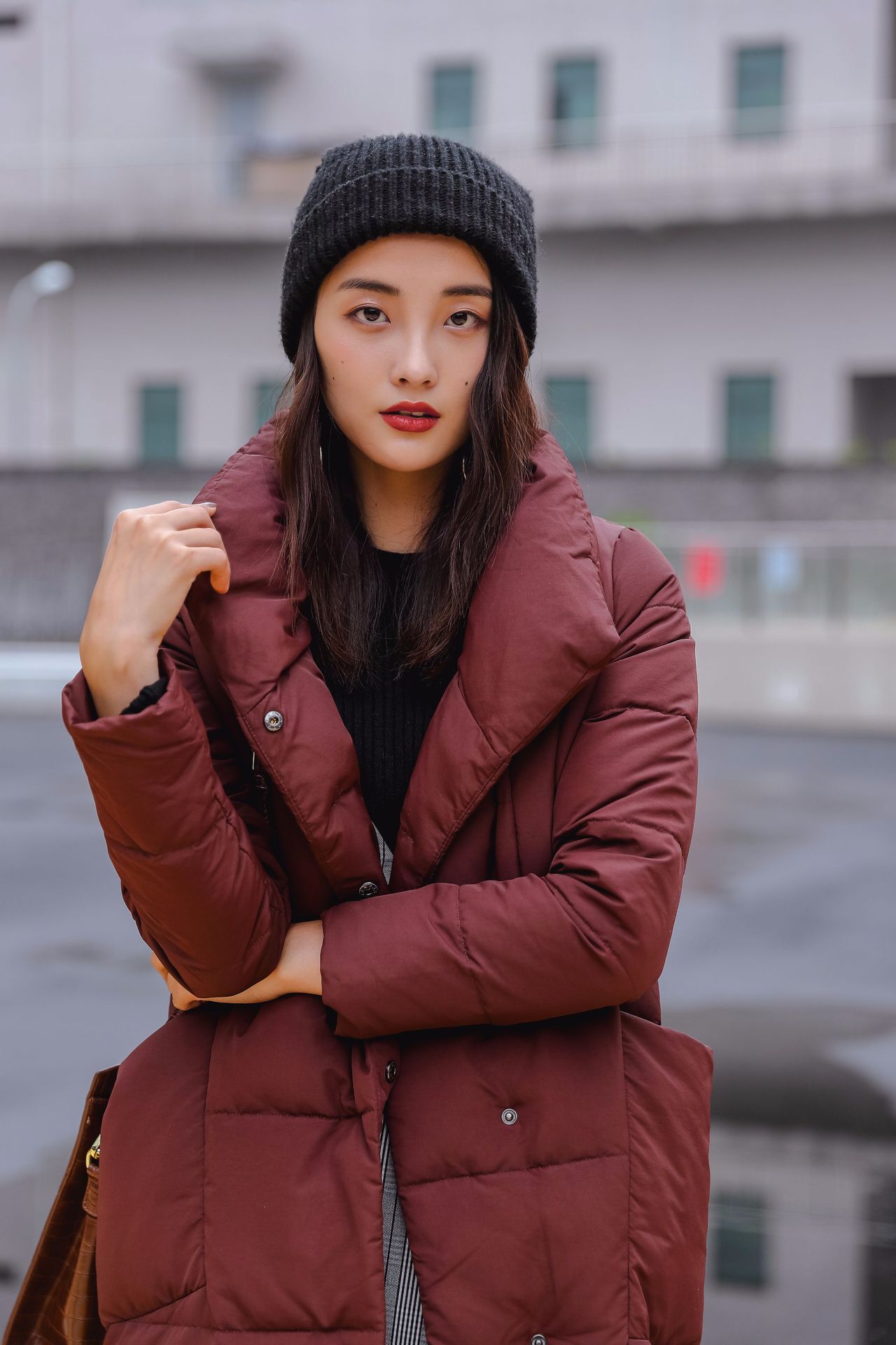 猪肝红羽绒服.17226