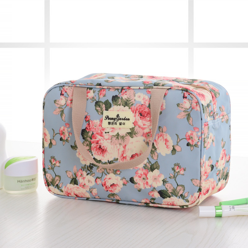 Denim Cosmetic Bag Wash Basket Storage Water-Proof Bag Bath Bag Floral Mummy Bag Dance Cosmetic Bag Bath Bag