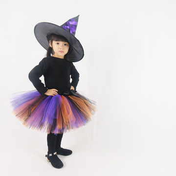 儿童演出服 欧美万圣节吸血鬼女巫表演服 角色化妆舞会女童礼服
