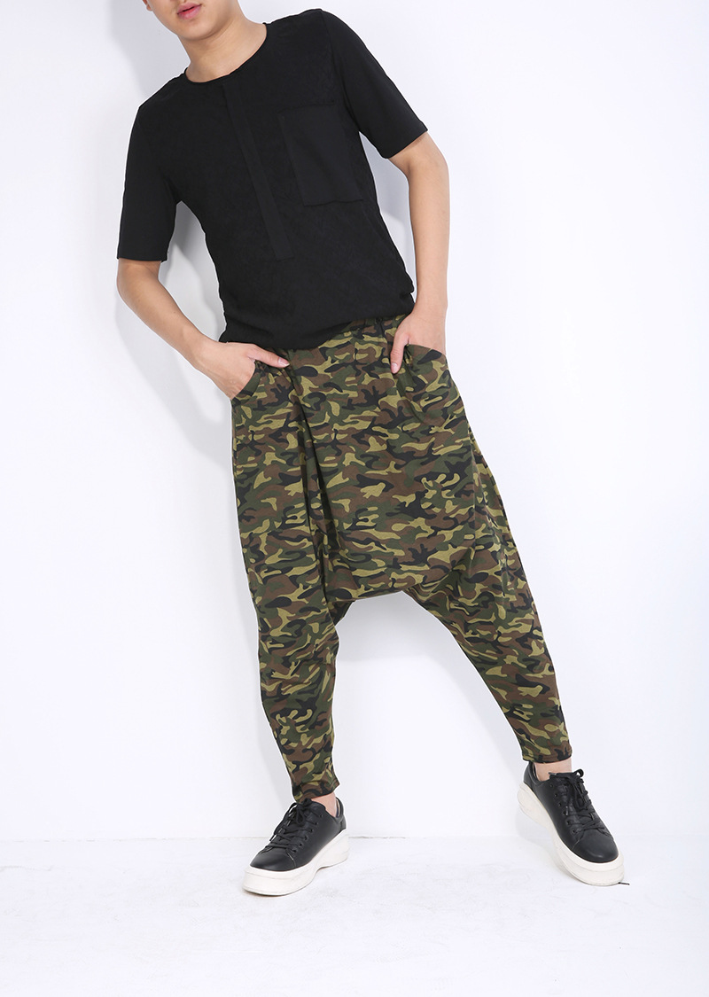 2017欧美潮流夏装宽松迷彩男大裆裤印花垮裤嘻哈裤厂家批发17818