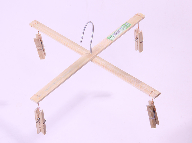 竹裤架四夹竹衣架多功能晾晒衣架裤夹晾晒大夹子文胸夹袜夹竹制批