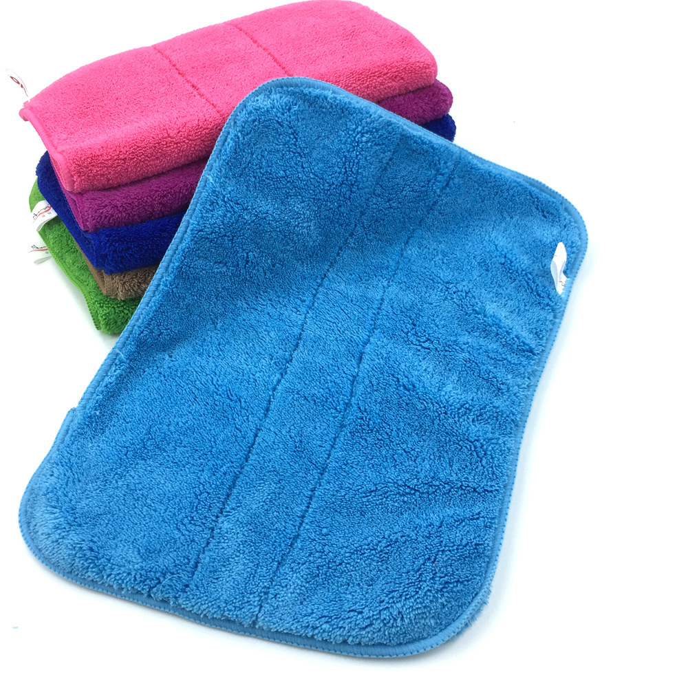 宝利洁直销珊瑚绒擦地布/26*36拷边珊瑚绒地板抹布/家居清洁布