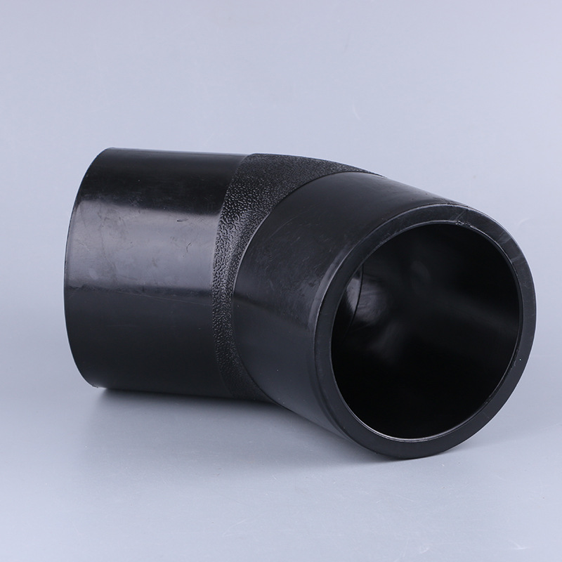 厂家直辖pe管件批发 hdpe给水承插弯头 pe45度弯头pe对接管件