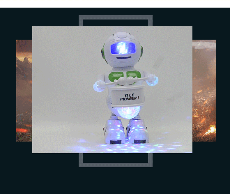 大集合太空跳舞电动机器人 360度旋转灯光音乐红外线地摊夜市玩具