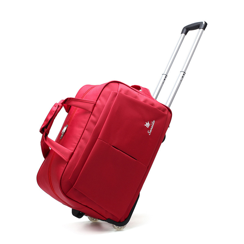 Best-Selling New Type Korean Style Trolley Bag Lightweight Folding Travel Bag Large Capacity Oxford Cloth Single Wheel Handbag Wholesale
