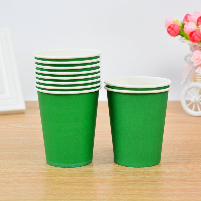 彩色纸杯幼儿园儿童diy手工材料 一次性纸杯纯色节日派对婚庆聚会