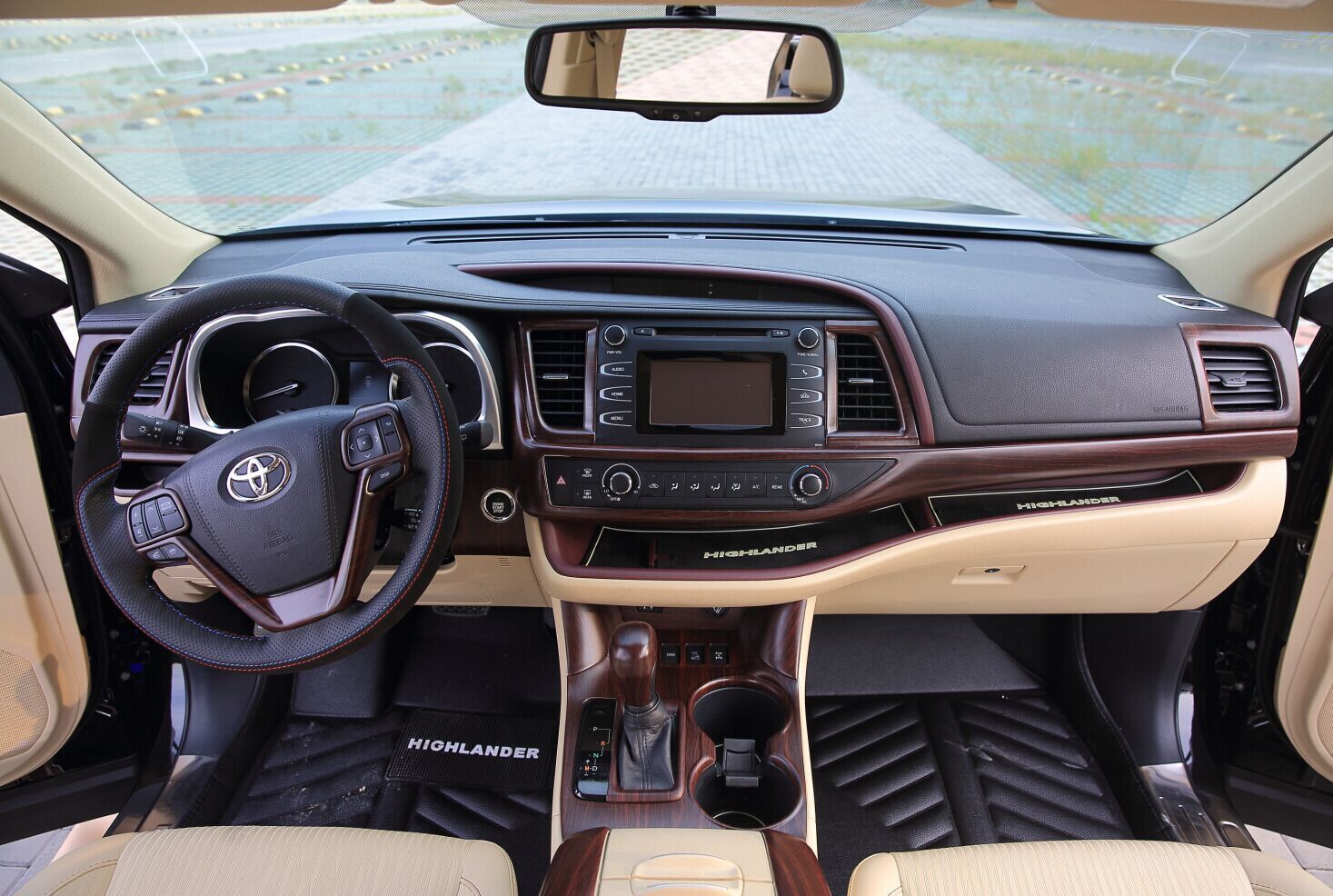 适用于15款18款丰田新汉兰达前控制台副驾长条桃木贴桃木内饰件