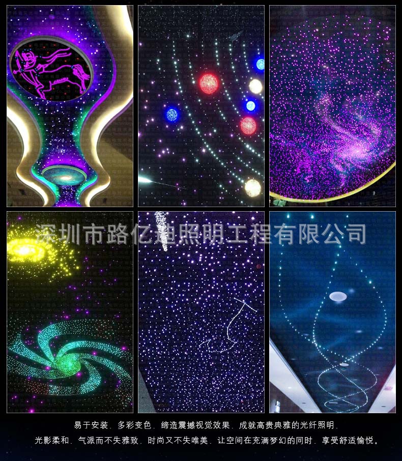 新品led装饰灯PMMA材质通光度满天星空吊顶灯影音室星空顶纤维板