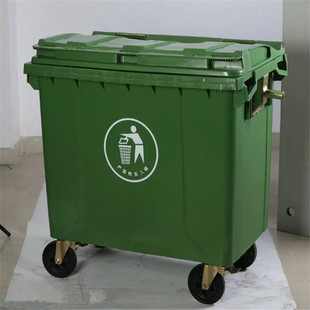 鹏域塑胶加厚660l塑料环保垃圾桶 环卫挂车户外防腐移动垃圾箱