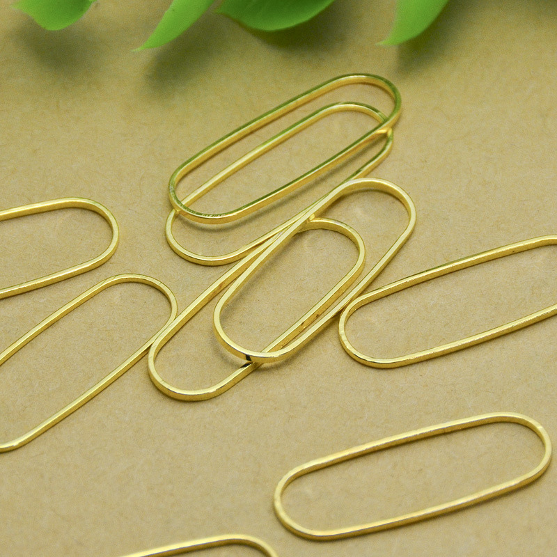 简约时尚长椭圆镂空几何铜diy耳饰饰品挂件 欧美日韩热销 50个/包
