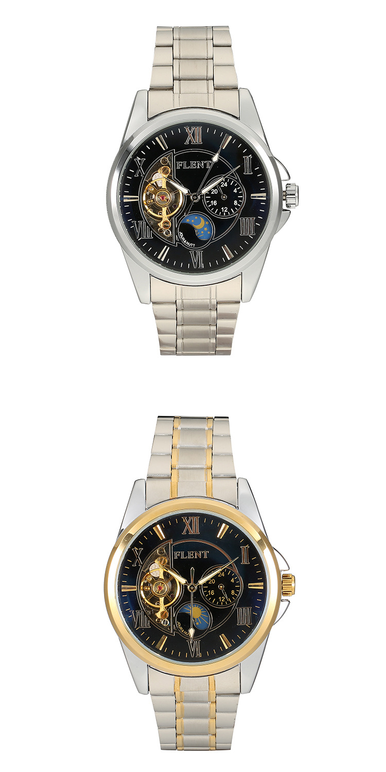 新款时尚flent男士机械腕表商务全自动机械手表飞浪达7023
