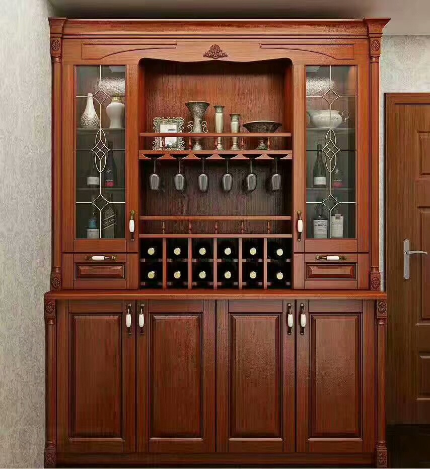 厂家定做高档实木家具红酒柜 欧式实木酒柜