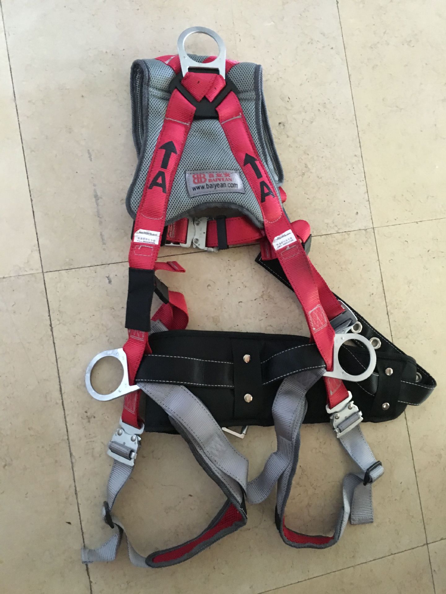 百业安全全身豪华型三挂点安全带 选配缓冲减震系绳epi-11001b
