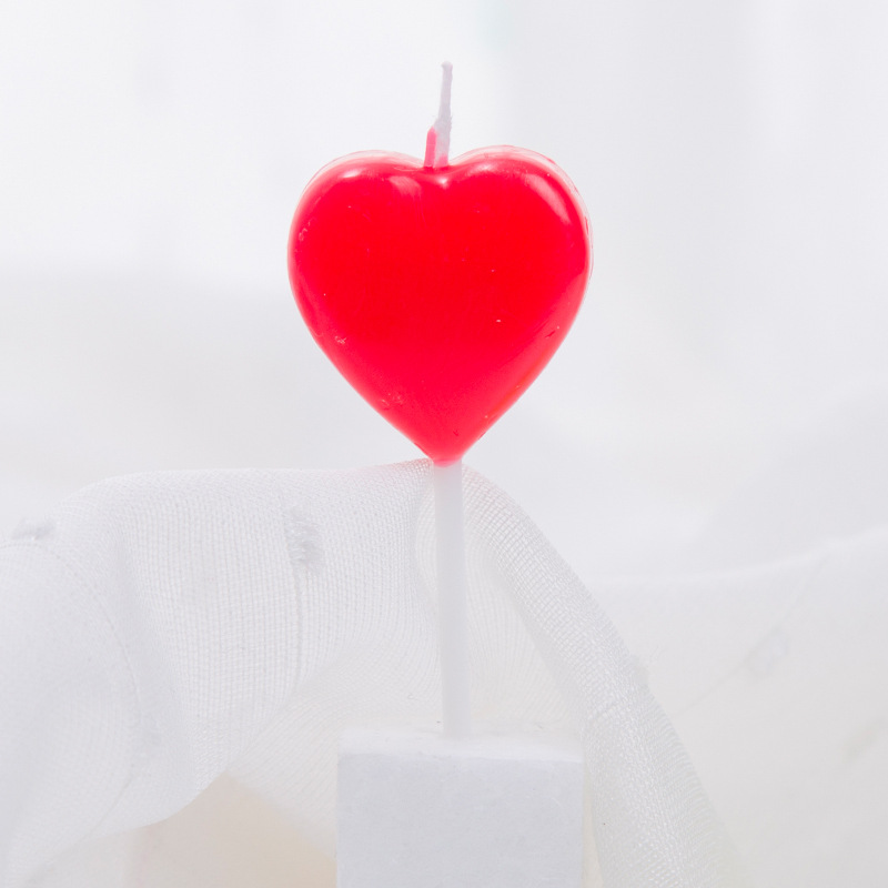 韩国ins网红七夕表白爱心蜡烛 小红心生日蜡烛创意 red求婚 cake