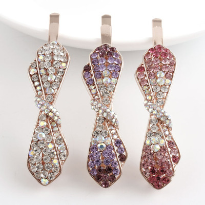 韩版高档潮流水晶发夹发饰头饰品批发流海夹一字夹合金镶钻发卡