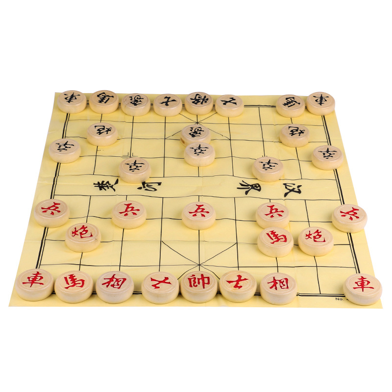 中国象棋大号实木东北木比赛象棋棋盘布用棋木质象棋耐用抗摔防裂
