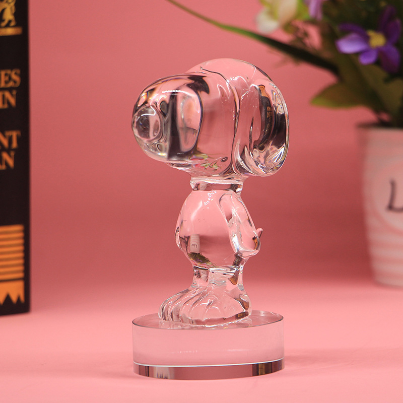 史努比公仔水晶摆件送女生友老婆闺蜜孩子可爱创意新奇情人节礼物