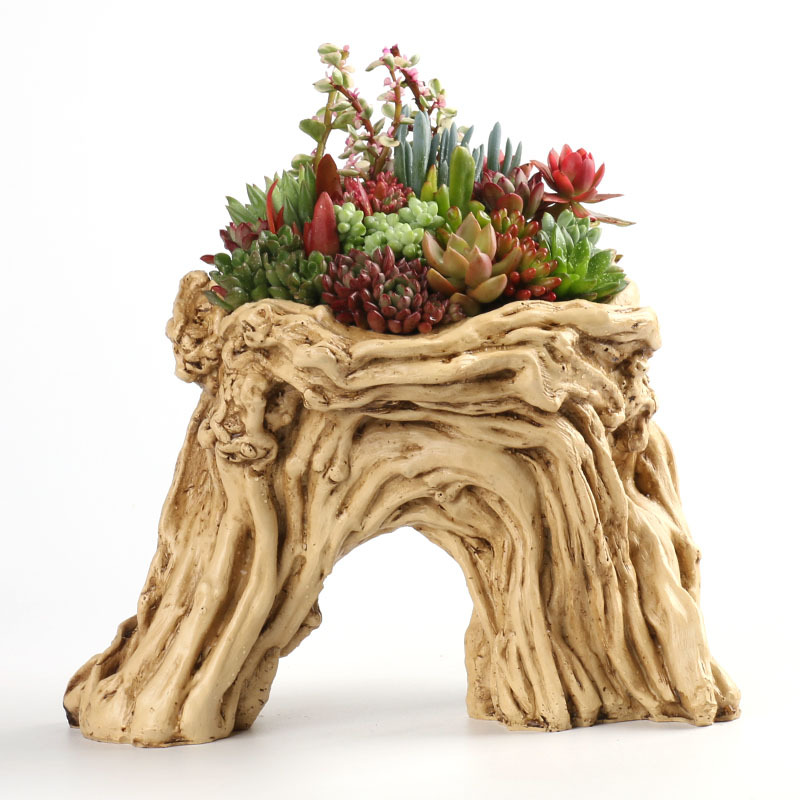 创意仿真树根室外大花盆 家庭园艺落地式植物盆 厂家直销多肉盆