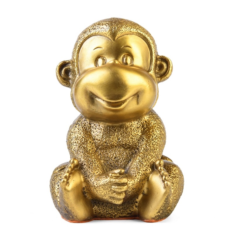 纯铜开运富贵四不猴家居装饰品客厅十二生肖风水摆件金属工艺品