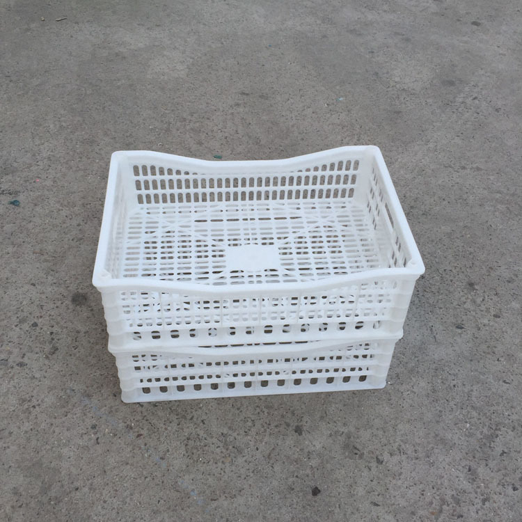 加厚葡萄筐大号白色凹口塑料周转框 农家果园专用采摘筐 直销