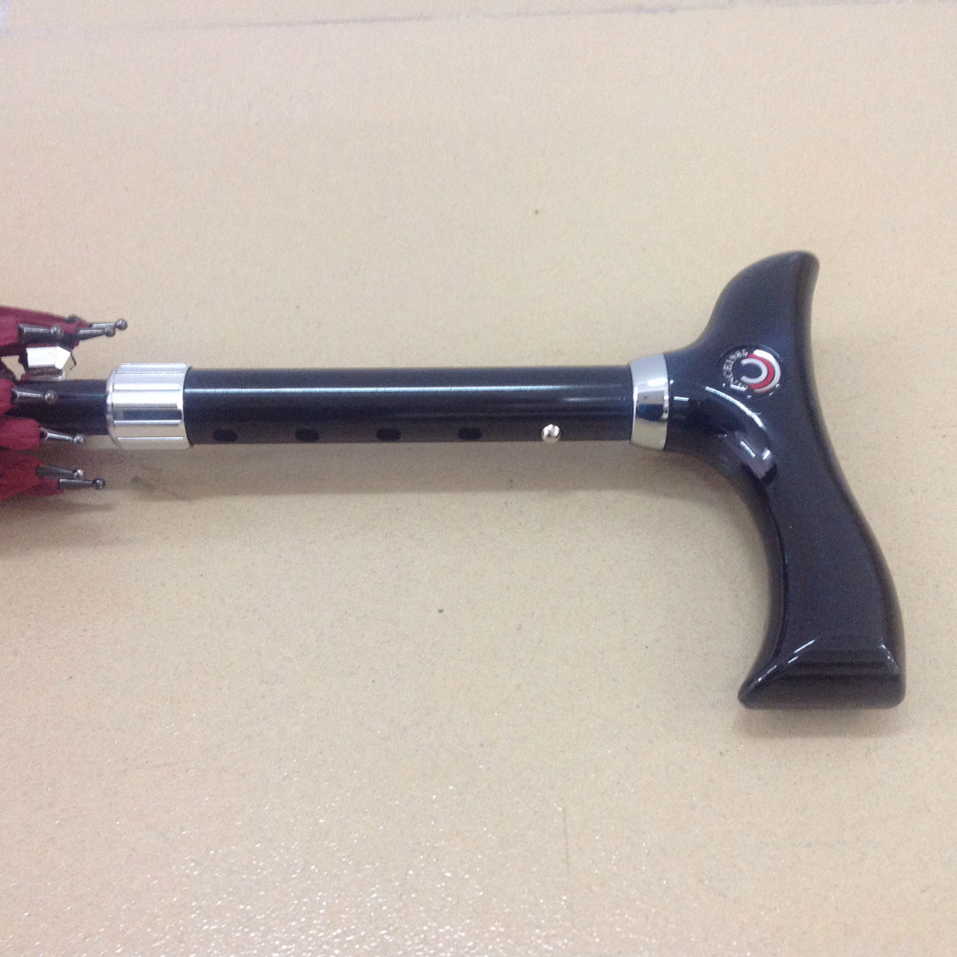 虹彩雨伞直供拐杖伞老人专用伸缩晴雨两用 防滑登山多功能礼品伞