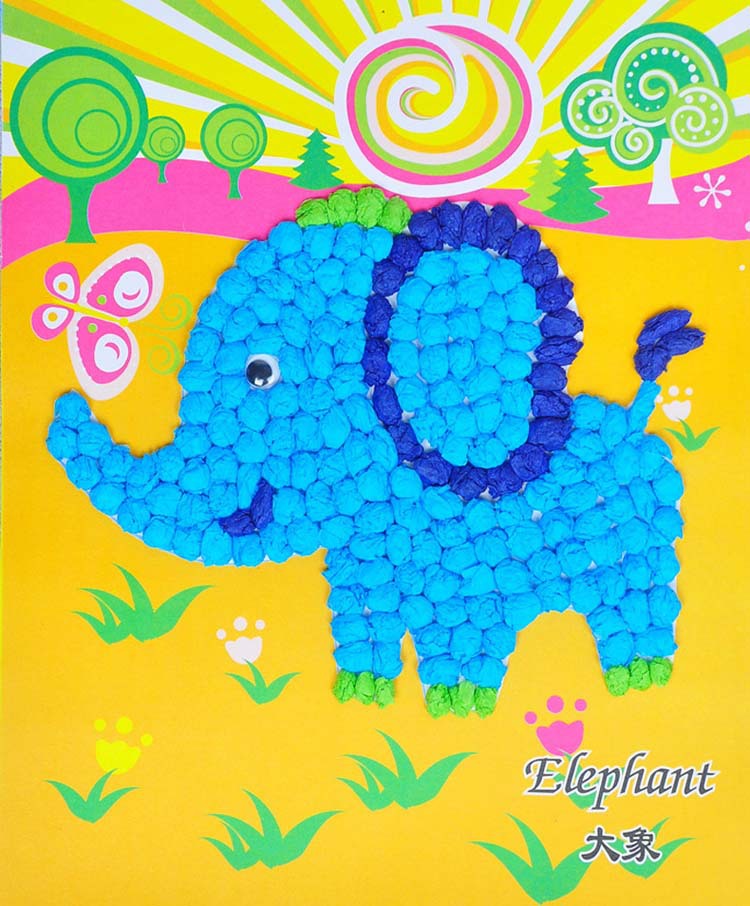 儿童粘贴手工揉纸画幼儿园创意diy制作材料包手搓画宝宝益智玩具