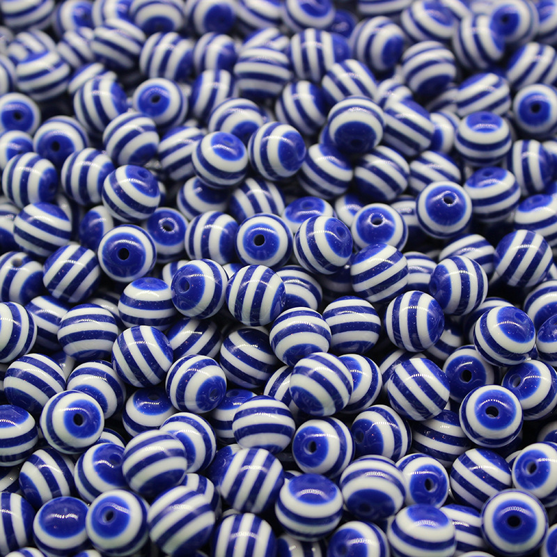 Factory Direct Sales Resin Stripes round Beads 6-10mm Spot Christmas Series Beads Large Quantity and Excellent Price