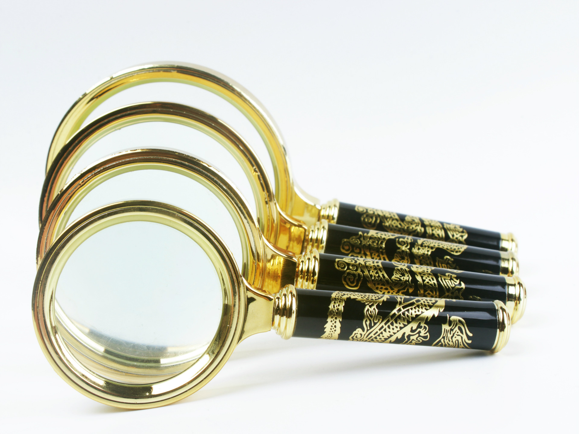 60 70 80 90mm塑料龙柄雕刻手持放大镜 高倍高清便携放大镜